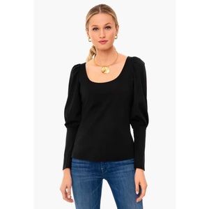 Tuckernuck Pomander Place Black Riley Scoopneck Top. Like new!